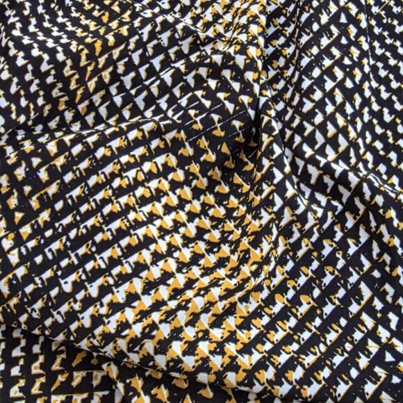 Cocomo Tunic Top Womens M Yellow Black White Henley 3/4 Roll Tab Sleeves Pintuck - Picture 11 of 14